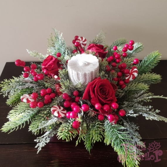 Aranjament Craciun Trandafiri Criogenati