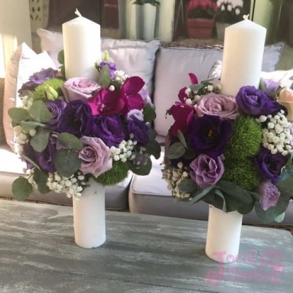 Lumanari lila si mov