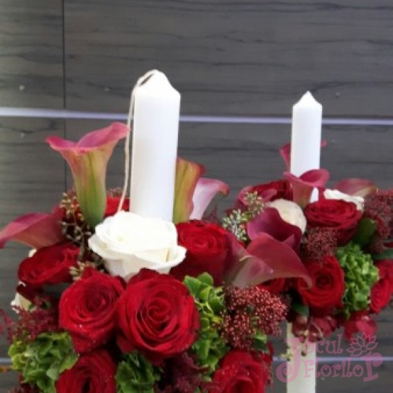 Lumanari trandafiri grena si cale