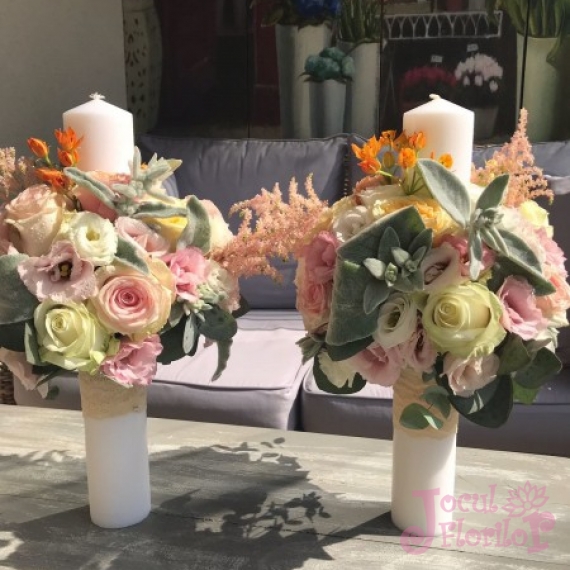 Lumanari crem si peach