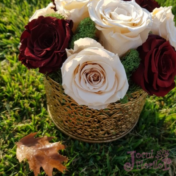 Vaza cu trandafiri criogenati