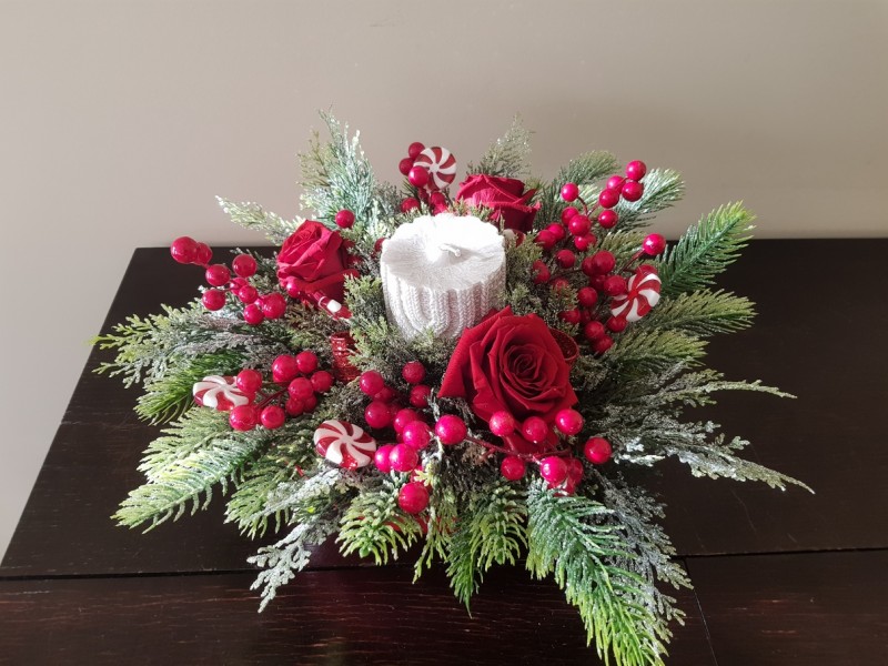 Aranjament Craciun Trandafiri Criogenati