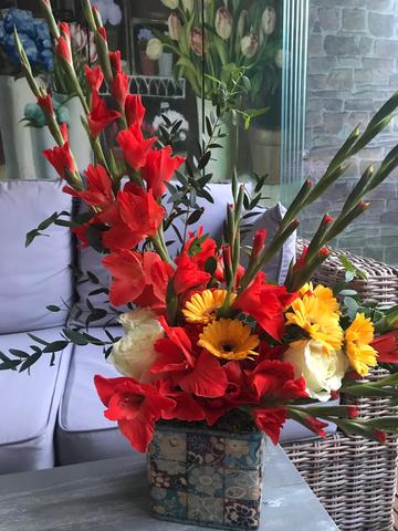 Aranjament floral cu gladiole