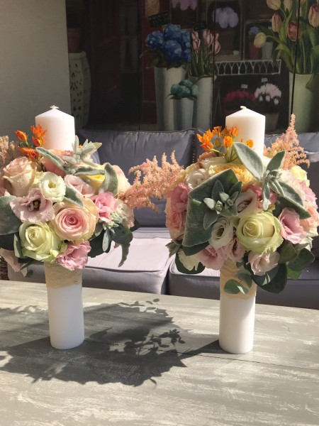 Lumanari crem si peach